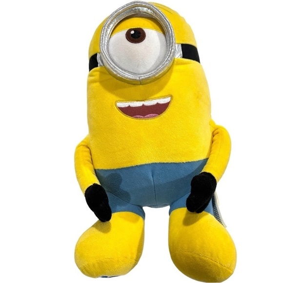 Minion Build a Bear Plush toy Stuart smiling stuffed animal yellow blue - Picture 1 of 8